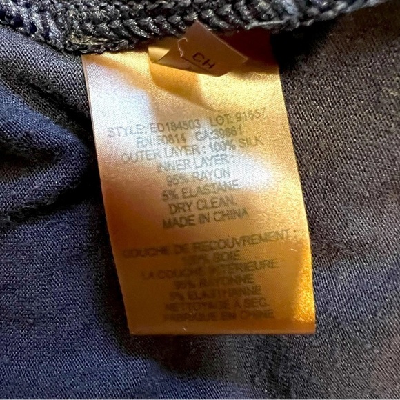 Elie Tahari Navy Blue Sheer Layered Sleeveless Chiffon 100% Silk Overlay Top S - Picture 11 of 11